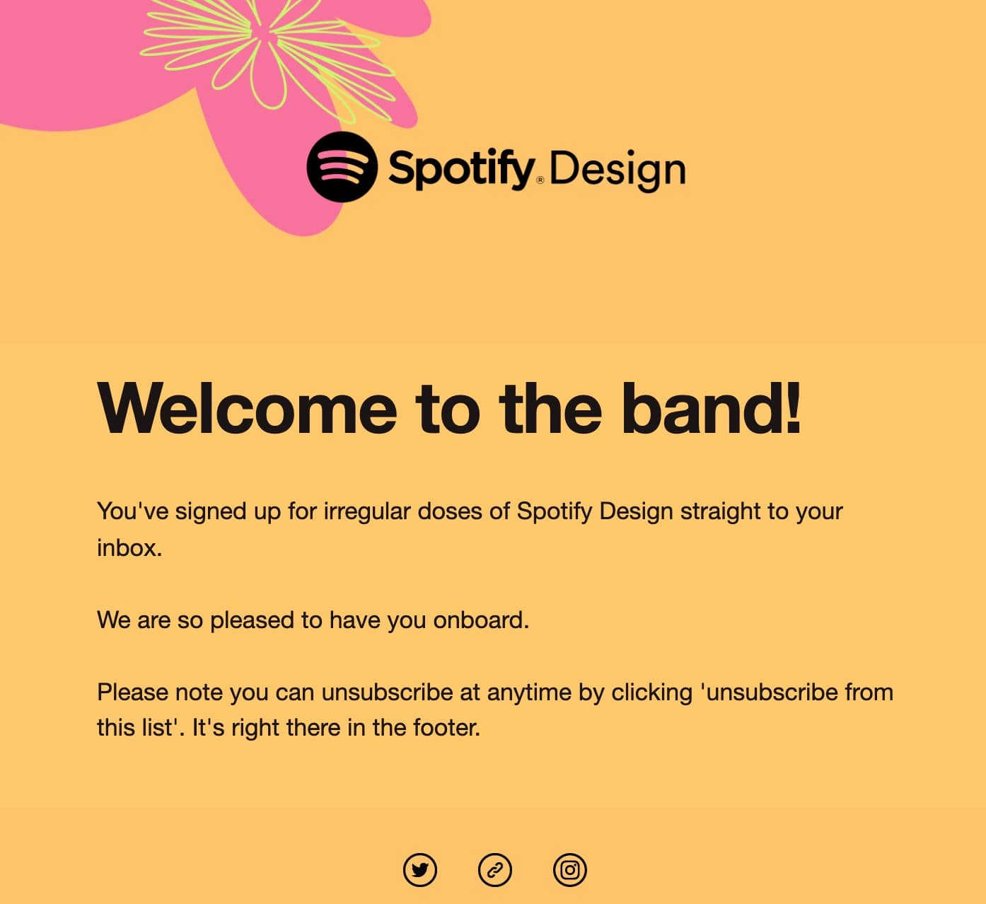 Welcome email example