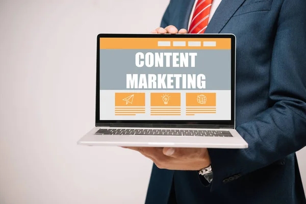 display of content marketing on computer