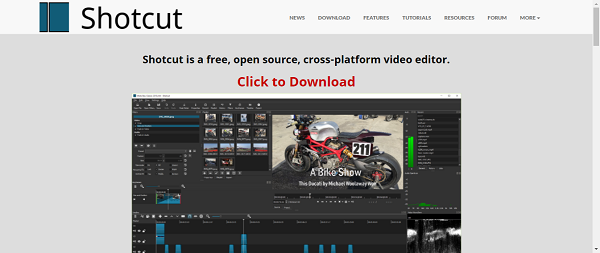 Shotcut video editing software